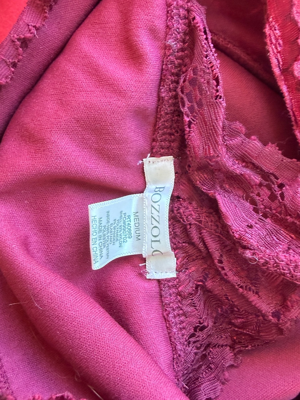Bozzolo Red Lace Longline Bralette - Picture 4 of 4